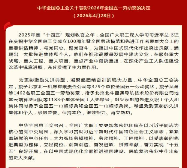 喜訊！匠心筑夢 勞動光榮——集團(tuán)職工張發(fā)被授予全國五一勞動獎?wù)路Q號